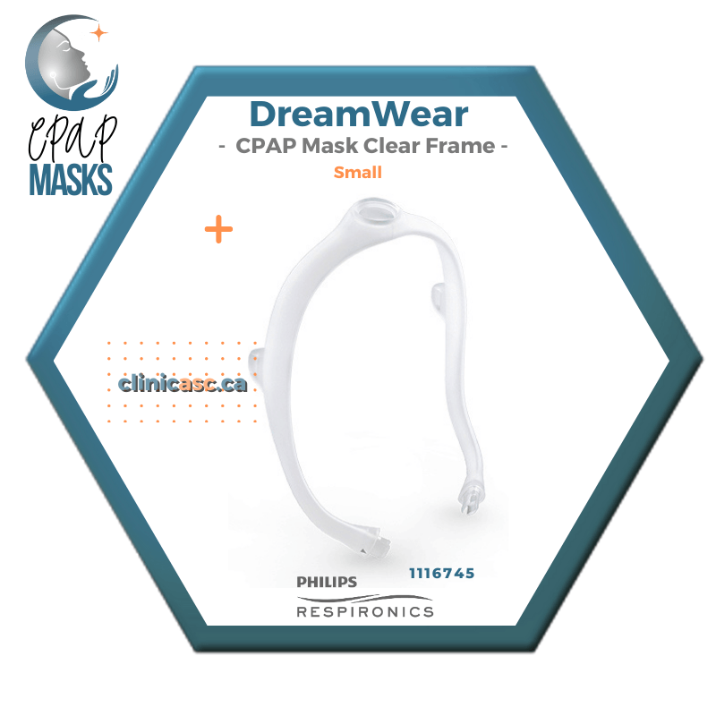 Philips DreamWear Masque CPAP sous-narinaire | Kit de départ: cadres S-M, Courroie de tête avec bras, coussins interchangeables S-M & enveloppe en tissu