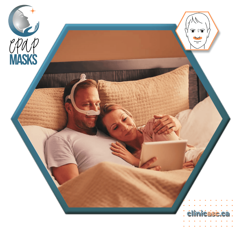 Philips DreamWear Masque CPAP sous-narinaire | Kit de départ: cadres S-M, Courroie de tête avec bras, coussins interchangeables S-M & enveloppe en tissu