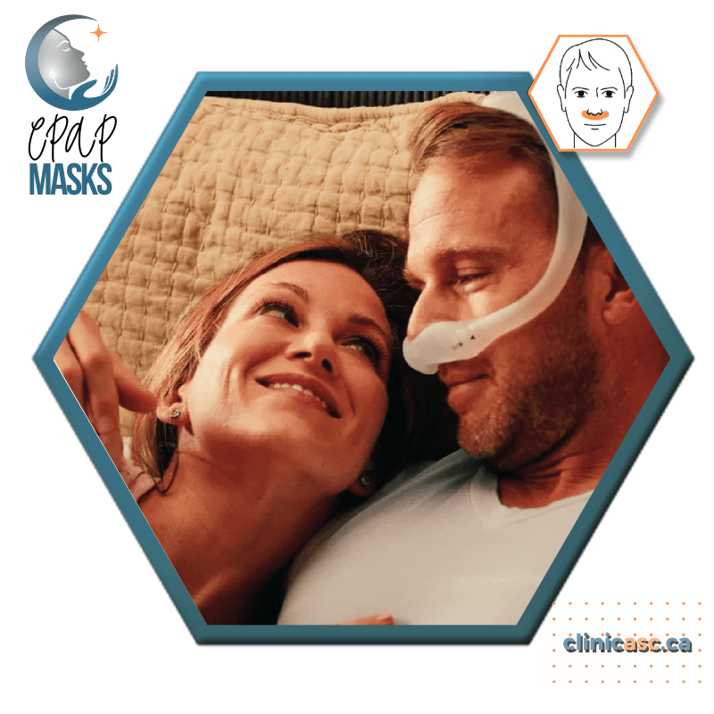 Philips DreamWear Masque CPAP sous-narinaire | Kit de départ: cadres S-M, Courroie de tête avec bras, coussins interchangeables S-M & enveloppe en tissu