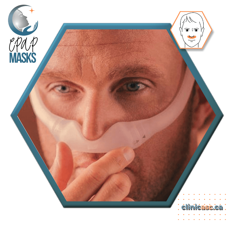 Philips DreamWear Masque CPAP sous-narinaire | Kit de départ: cadres S-M, Courroie de tête avec bras, coussins interchangeables S-M & enveloppe en tissu