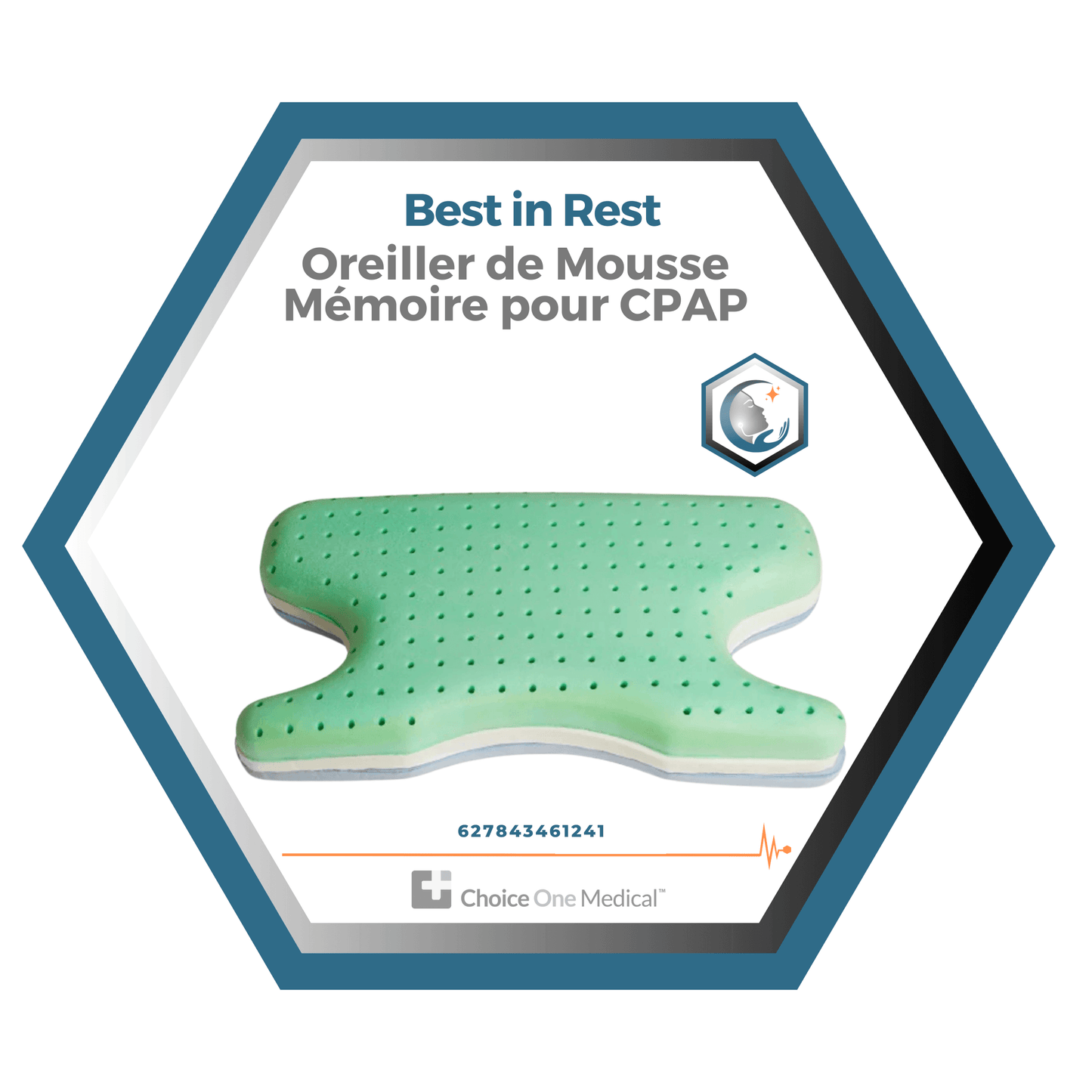 Choice one Medical | Best in Rest | Oreiller de Mousse Mémoire pour CPAP