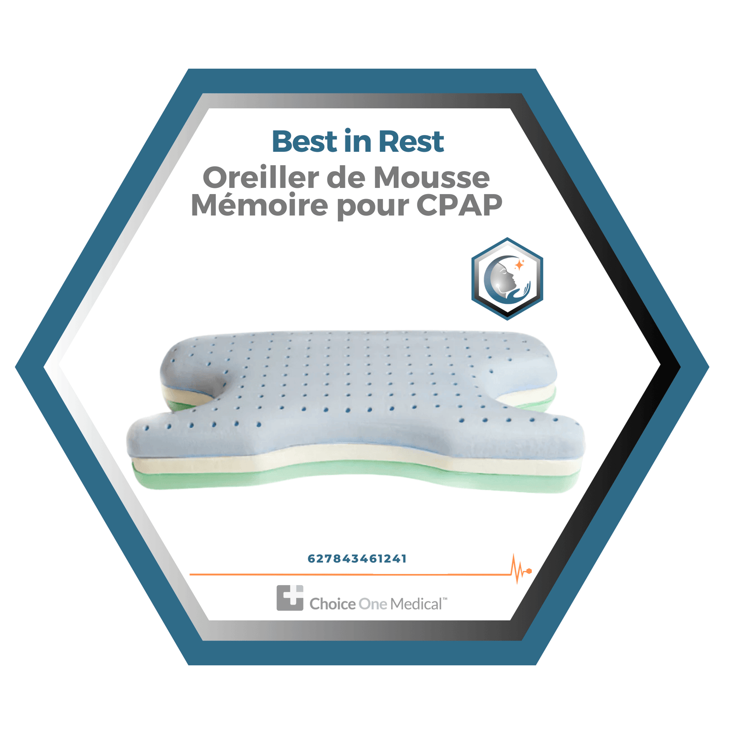 Choice one Medical | Best in Rest | Oreiller de Mousse Mémoire pour CPAP