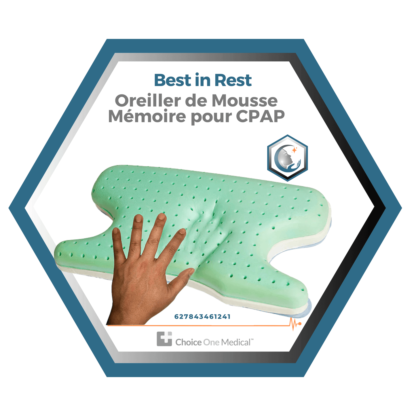 Choice one Medical | Best in Rest | Oreiller de Mousse Mémoire pour CPAP