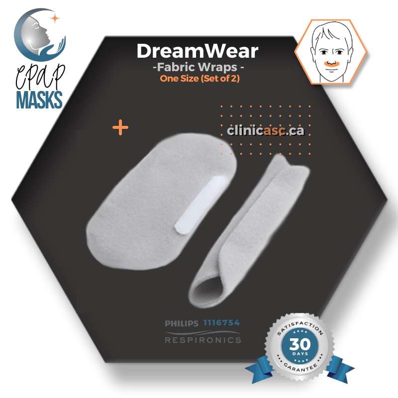 Philips DreamWear Masque CPAP sous-narinaire | Kit de départ: cadres S-M, Courroie de tête avec bras, coussins interchangeables S-M & enveloppe en tissu