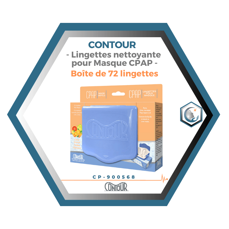 KEGO | Contour | Lingettes nettoyante pour Masque CPAP | Boîte de 72