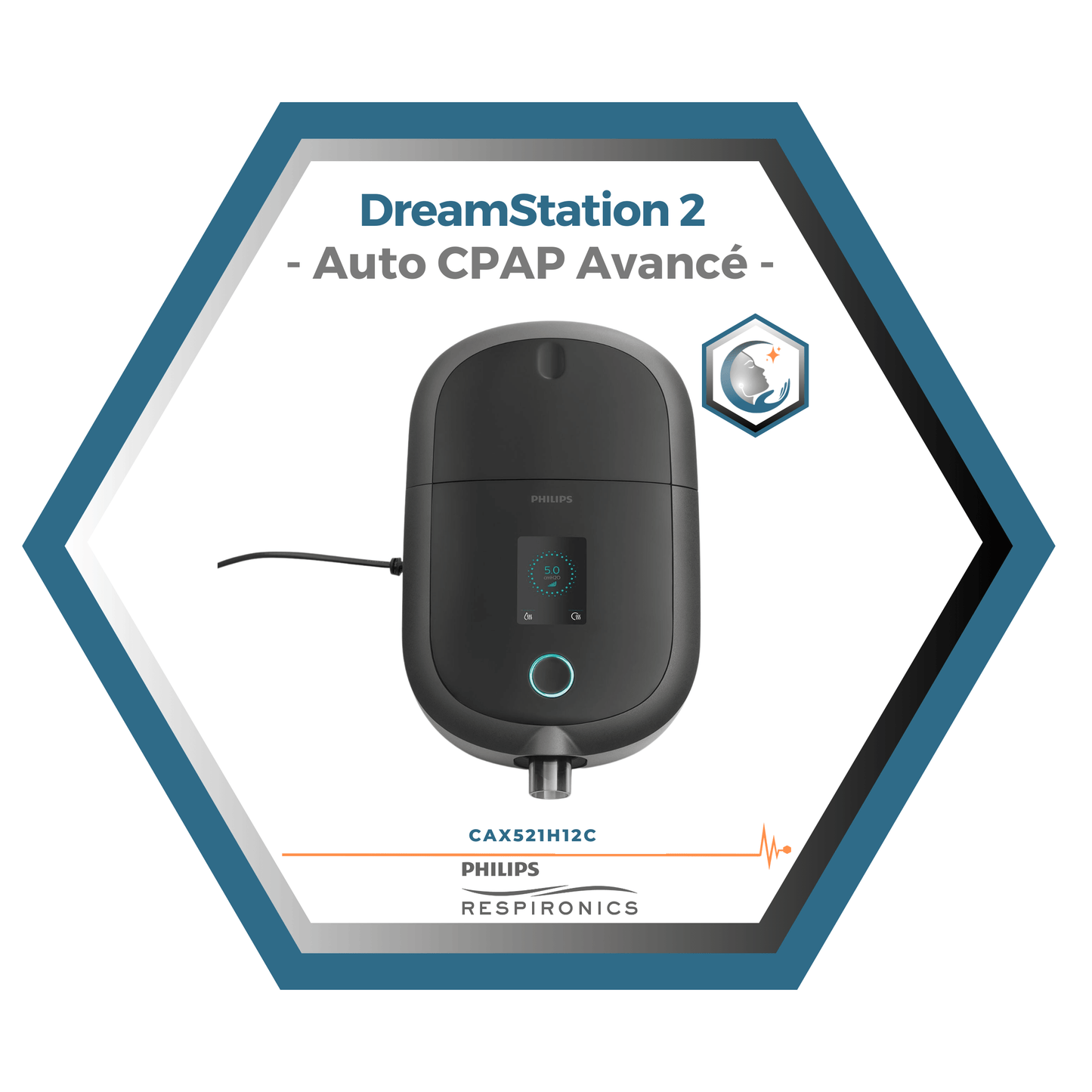 Philips Respironics | DreamStation 2 | Auto CPAP Avancé PFLEX | humidificateur, filtres, tube standard et sac de transport