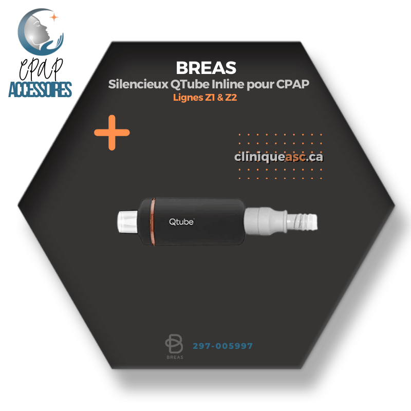 Breas silencieux QTube Inline pour CPAP | Lignes Z1 & Z2