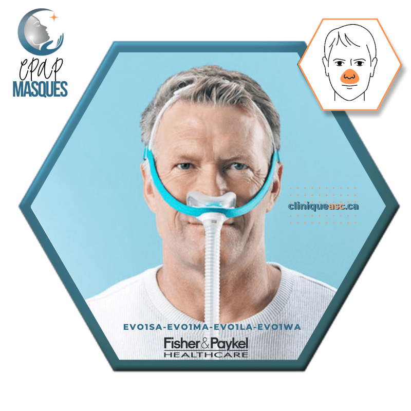 Fisher & Paykel Evora™ Masque CPAP nasal | FitPack: courroie, tube & choix de coussins S-M-L-MW