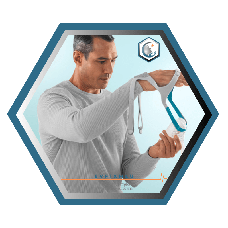Fisher & Paykel | Evora™ | Masque Facial CPAP | FitPack Modèle U: Courroie, cadre,attaches, coussins XS,SM,L tube & raccord -EVF1XMLU