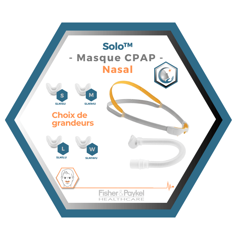 Fisher & Paykel | SOLO™ | Masque CPAP nasal | S,M,L,W