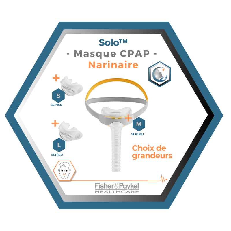 Fisher & Paykel | SOLO™ | Masque CPAP narinaire| S,M,L