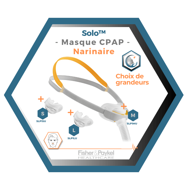 Fisher & Paykel | SOLO™ | Masque CPAP narinaire| S,M,L