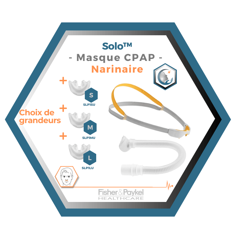 Fisher & Paykel | SOLO™ | Masque CPAP narinaire| S,M,L