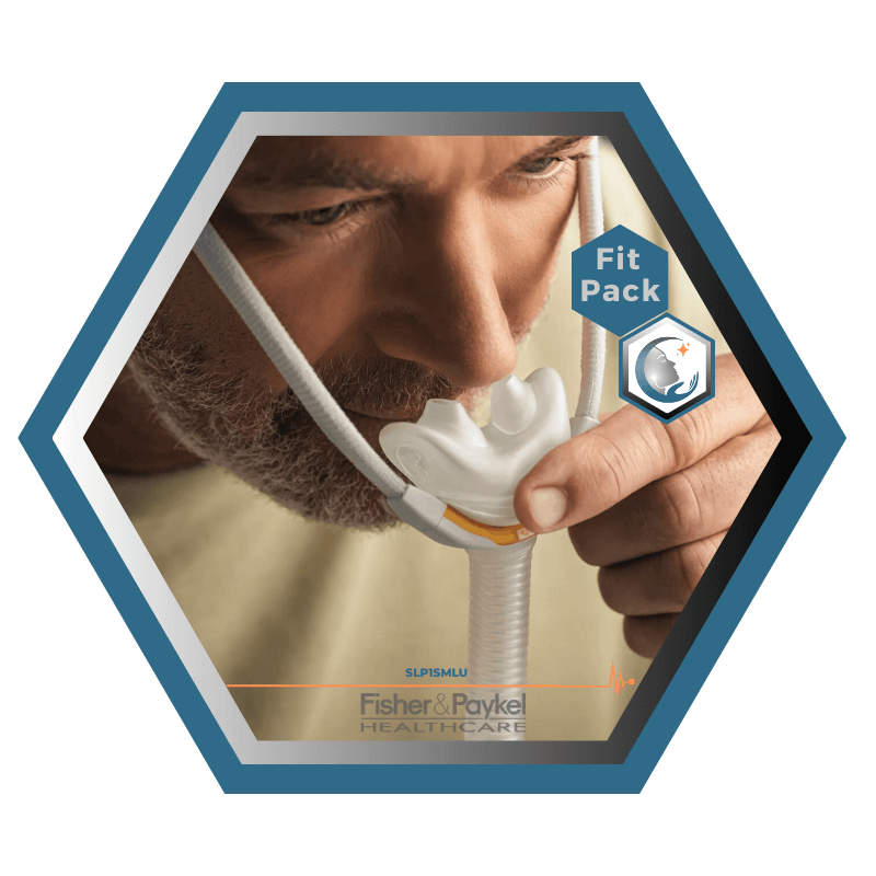 Fisher & Paykel | SOLO™ | Masque CPAP narinaire | FitPack: courroie, tube & coussins interchangeables S,M,L