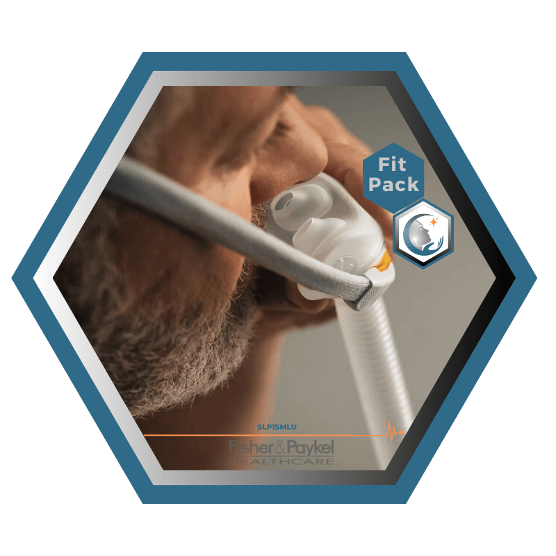Fisher & Paykel | SOLO™ | Masque CPAP narinaire | FitPack: courroie, tube & coussins interchangeables S,M,L