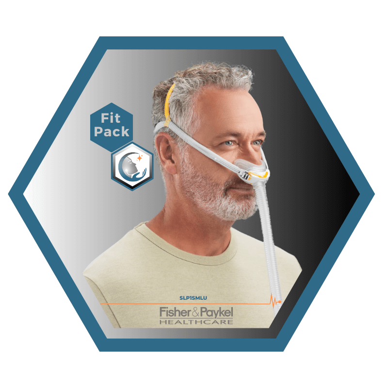 Fisher & Paykel | SOLO™ | Masque CPAP narinaire | FitPack: courroie, tube & coussins interchangeables S,M,L