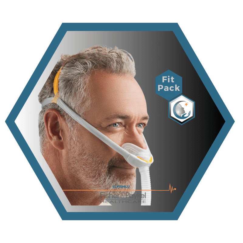 Fisher & Paykel | SOLO™ | Masque CPAP narinaire | FitPack: courroie, tube & coussins interchangeables S,M,L