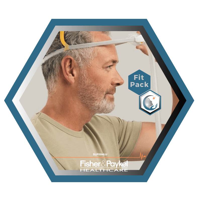 Fisher & Paykel | SOLO™ | Masque CPAP narinaire | FitPack: courroie, tube & coussins interchangeables S,M,L