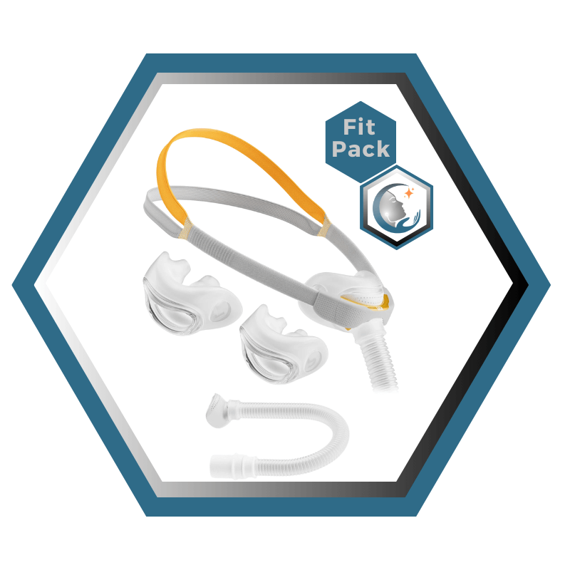 Fisher & Paykel | SOLO™ | Masque CPAP narinaire | FitPack: courroie, tube & coussins interchangeables S,M,L