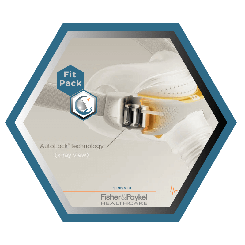 Fisher & Paykel | SOLO™ | Masque CPAP nasal | FitPack: courroie, tube & coussins interchangeables S,M,L