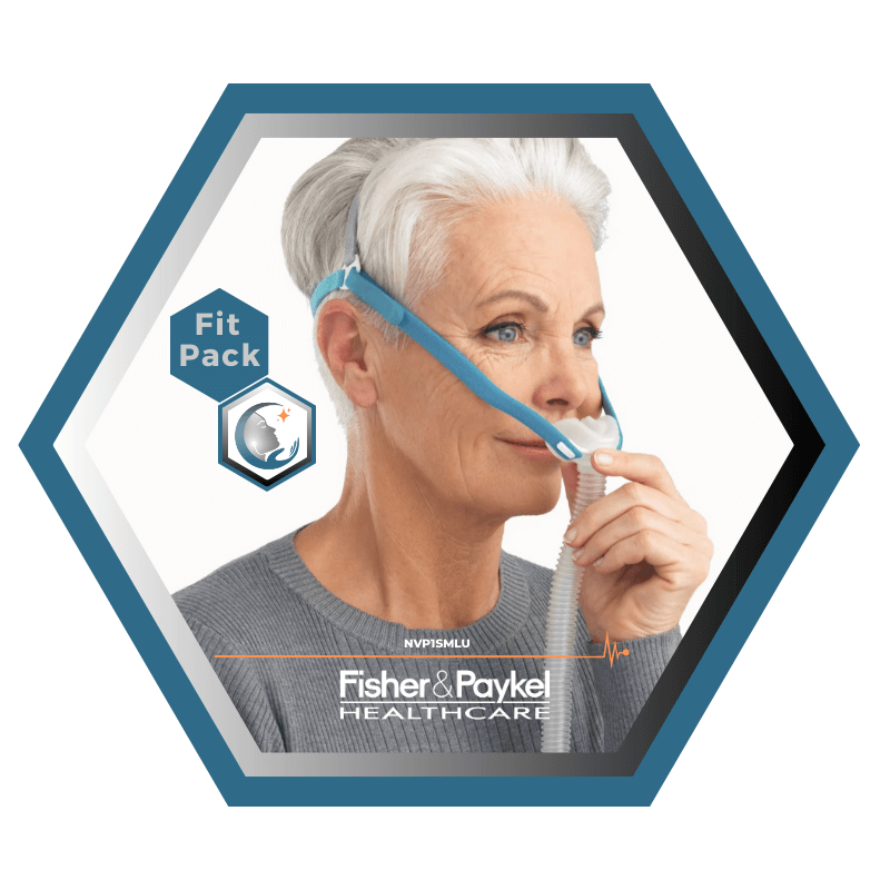 Fisher & Paykel | Nova Micro™ | Masque CPAP narinaire | FitPack:courroie, tube & coussins interchangeables S,M,L-NVP1SMLU