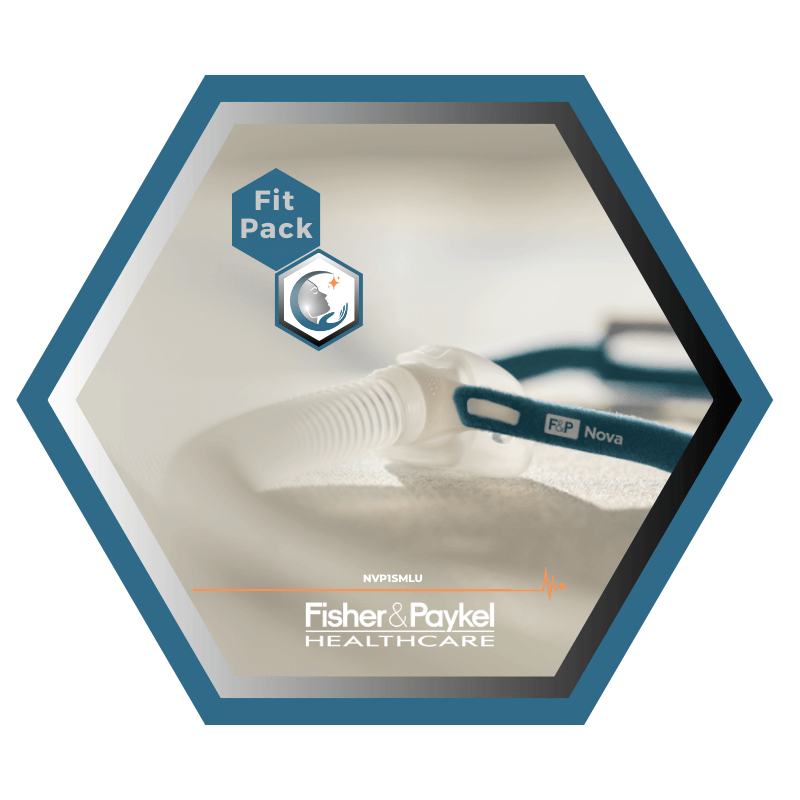 Fisher & Paykel | Nova Micro™ | Masque CPAP narinaire | FitPack:courroie, tube & coussins interchangeables S,M,L-NVP1SMLU