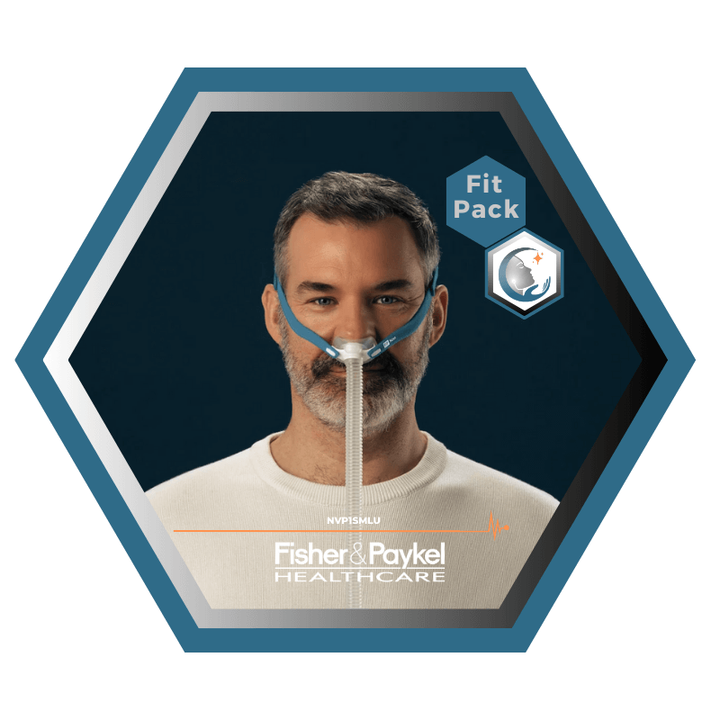 Fisher & Paykel | Nova Micro™ | Masque CPAP narinaire | FitPack:courroie, tube & coussins interchangeables S,M,L-NVP1SMLU