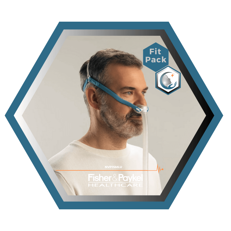 Fisher & Paykel | Nova Micro™ | Masque CPAP narinaire | FitPack:courroie, tube & coussins interchangeables S,M,L-NVP1SMLU