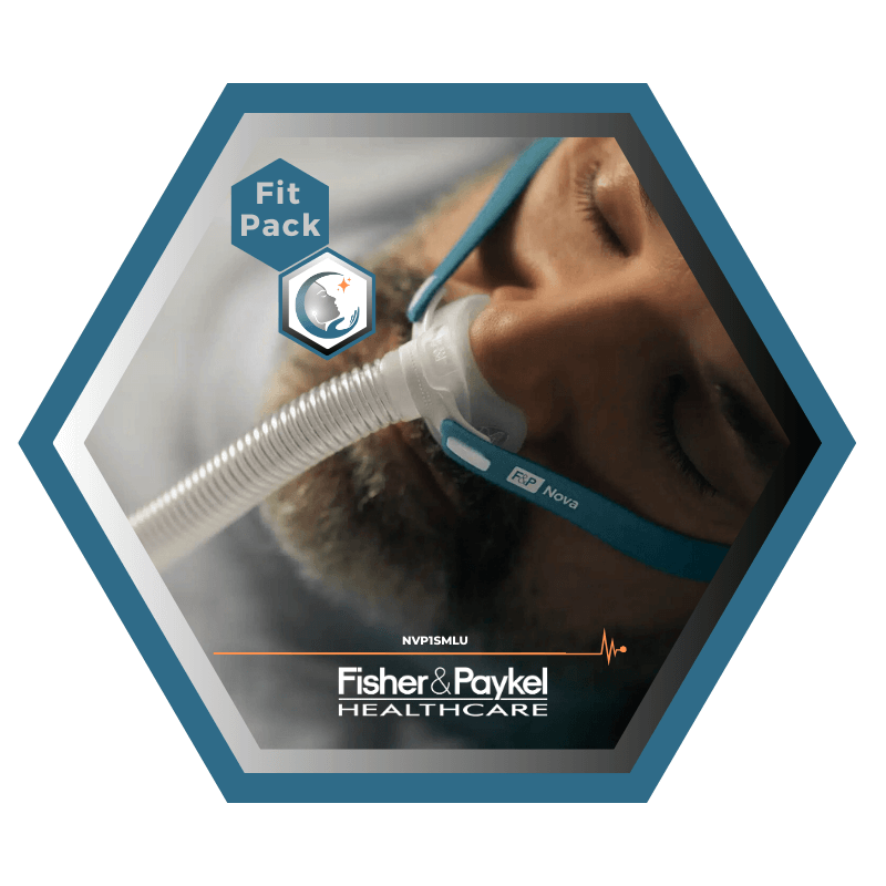 Fisher & Paykel | Nova Micro™ | Masque CPAP narinaire | FitPack:courroie, tube & coussins interchangeables S,M,L-NVP1SMLU