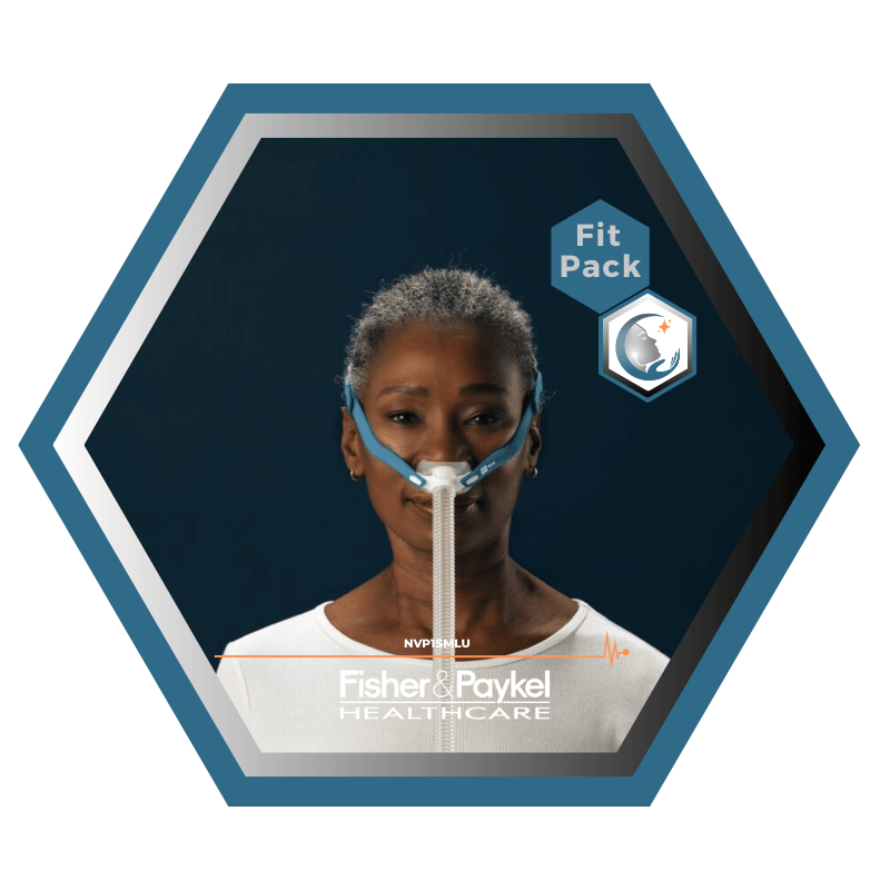 Fisher & Paykel | Nova Micro™ | Masque CPAP narinaire | FitPack:courroie, tube & coussins interchangeables S,M,L-NVP1SMLU