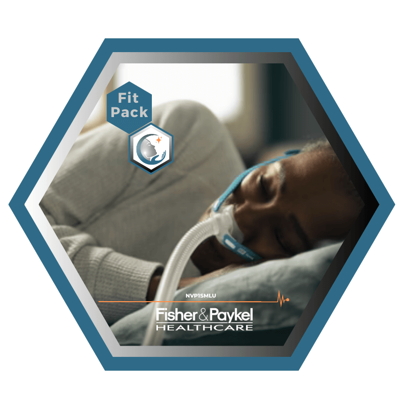 Fisher & Paykel | Nova Micro™ | Masque CPAP narinaire | FitPack:courroie, tube & coussins interchangeables S,M,L-NVP1SMLU
