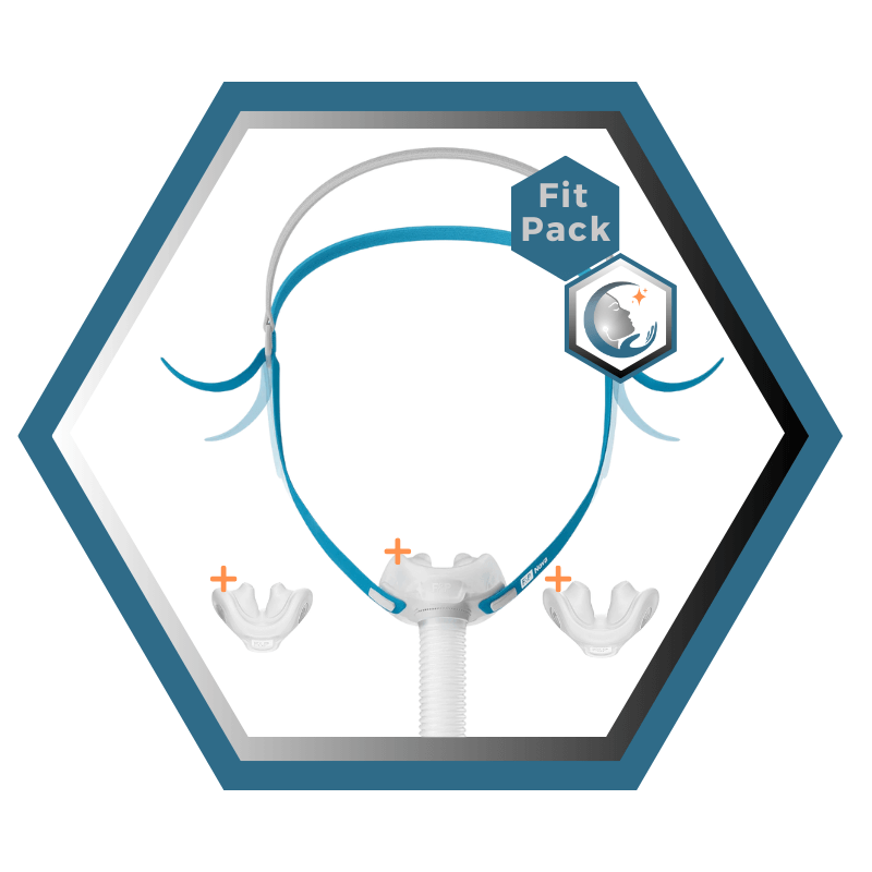 Fisher & Paykel | Nova Micro™ | Masque CPAP narinaire | FitPack:courroie, tube & coussins interchangeables S,M,L-NVP1SMLU