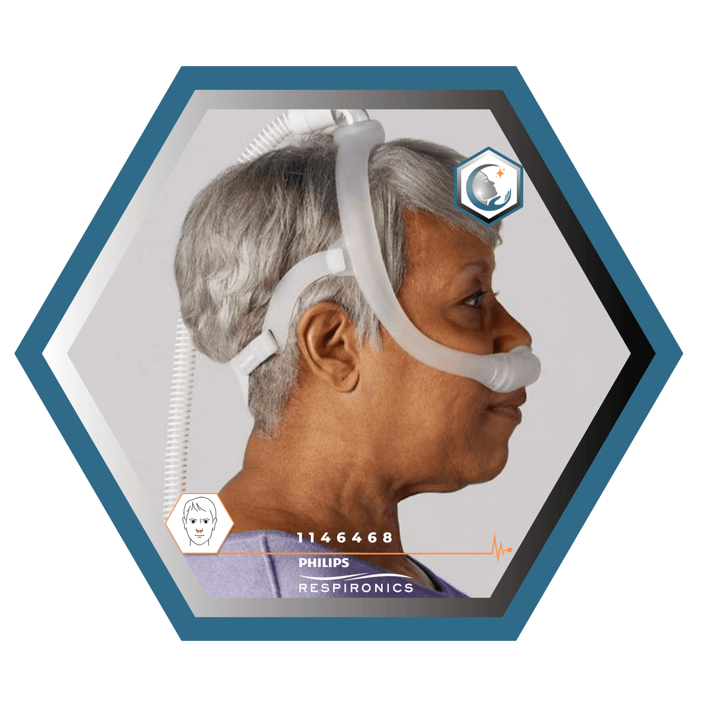 Philips Respironics-Dreamwear-Masque CPAP narinaire-FitPack-cadre M- courroie-de-tête-avec-bras-enveloppes-en-tissus-coussins interchangeables-S-M-L-MW-1146468
