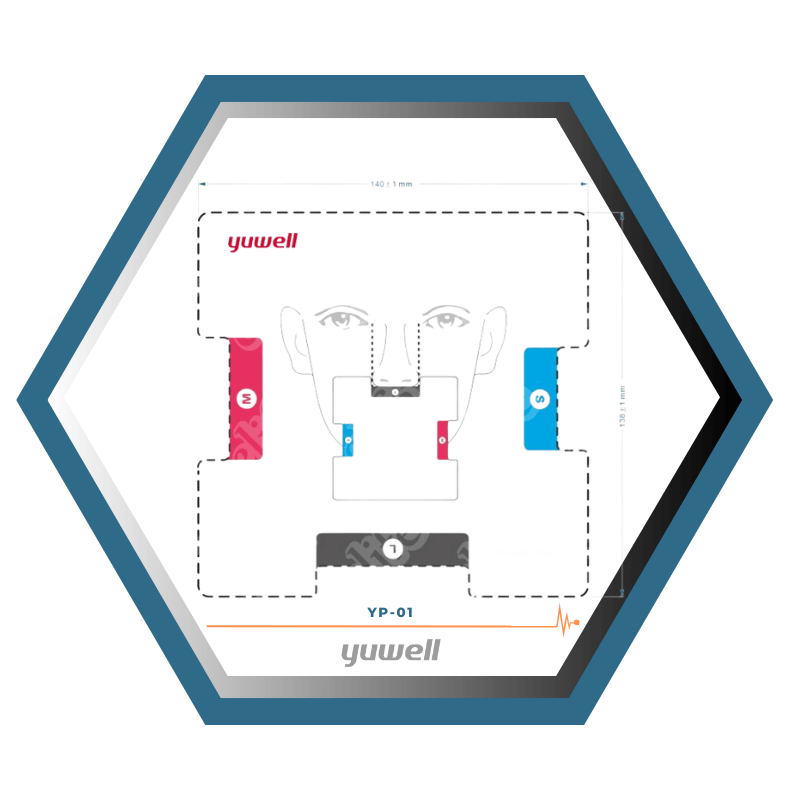 Yuwell | Breathwear | Masque CPAP Narinaire | Sans appui frontal | FitPack: Courroie, cadre, tube, coussins interchangeables S,M,L, YP-01