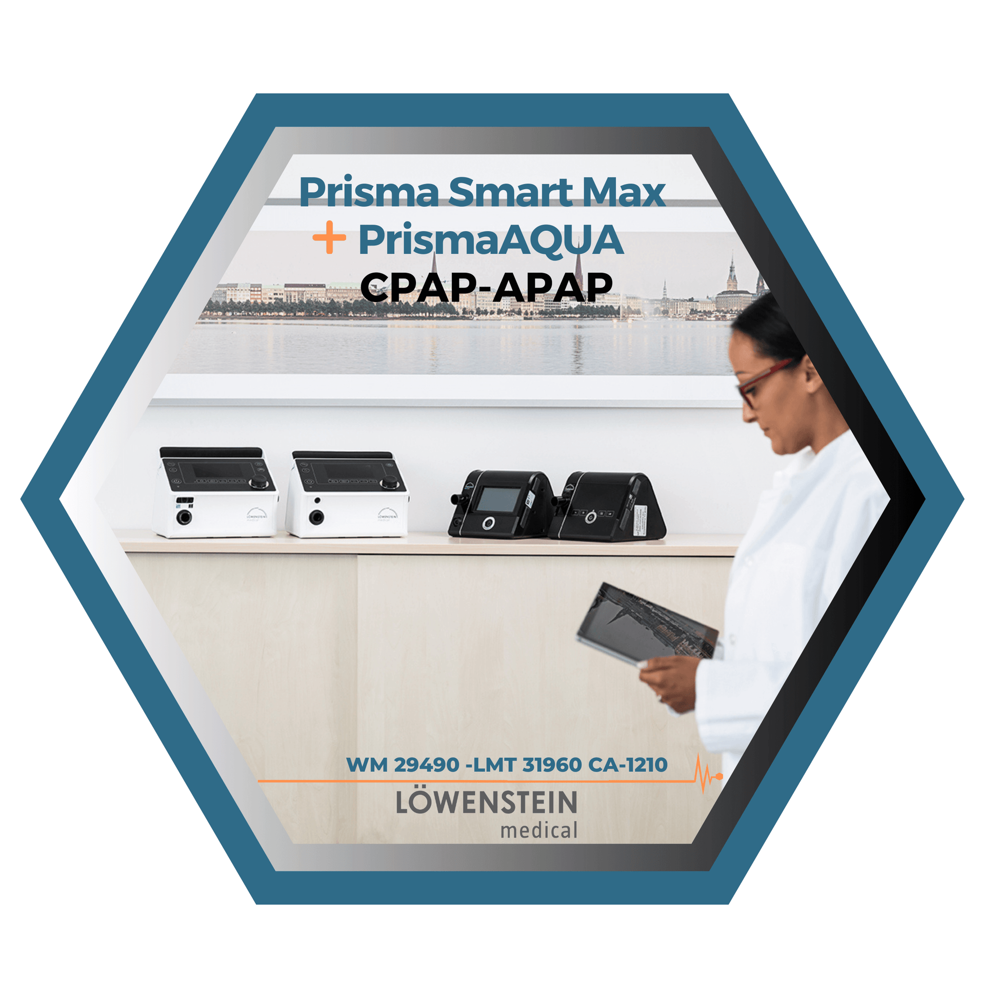 Löwenstein | Prisma Smart Max | Appareil CPAP-APAP, filtres, tube et sac de transport -LMT 31960 CA-1210