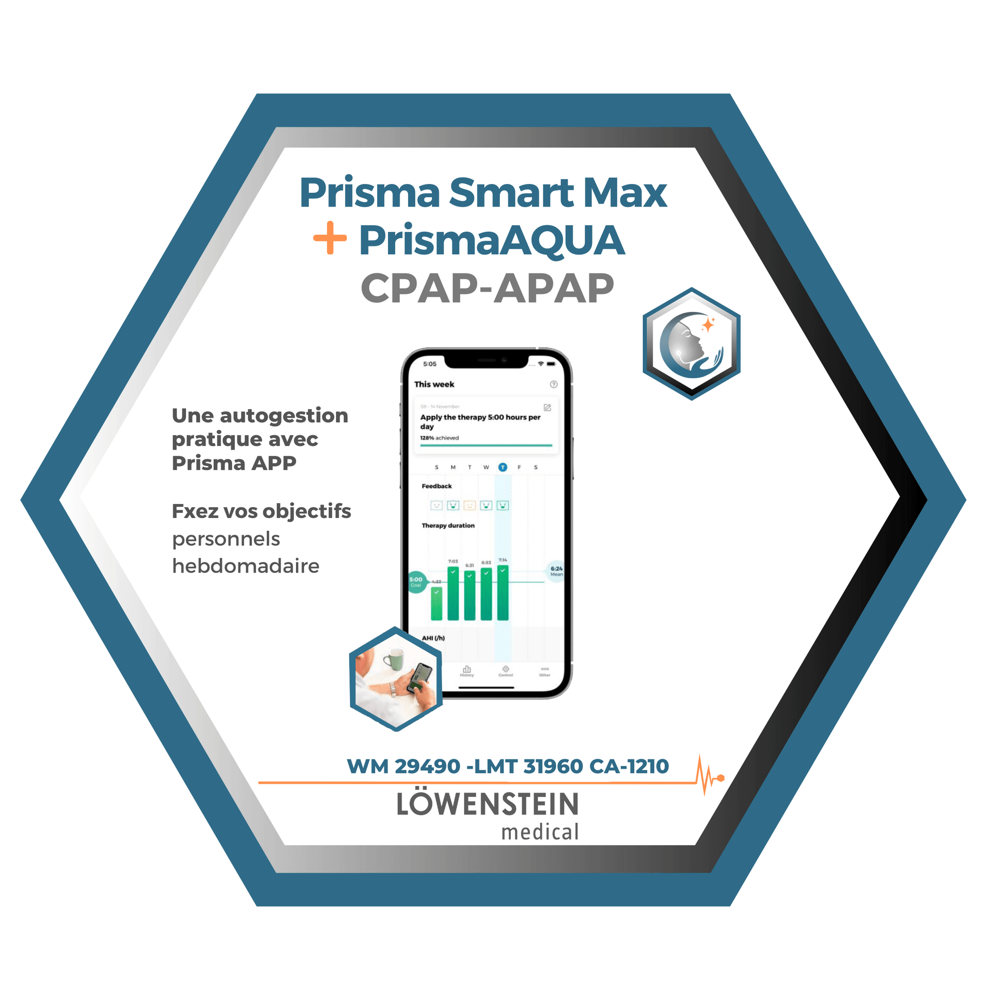 Löwenstein|Prisma Smart Max|Appareil CPAP-APAP, filtres, tube et sac de transport_14 _LMT 31960 CA-1210
