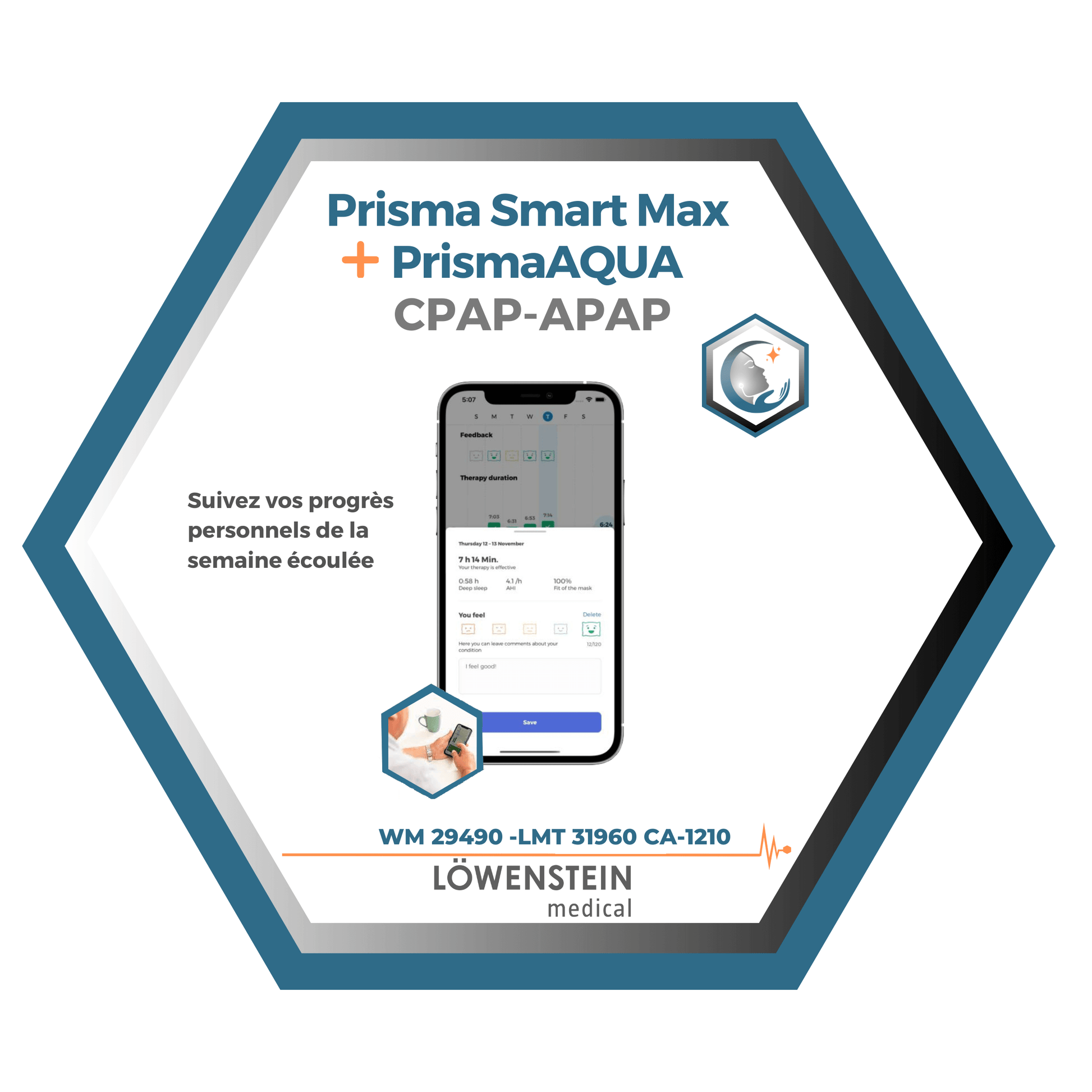 Löwenstein|Prisma Smart Max|Appareil CPAP-APAP, filtres, tube et sac de transport_18 _LMT 31960 CA-1210