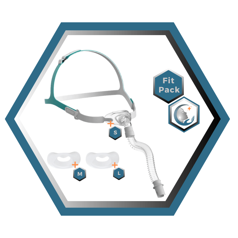 React Health | RIO II™| Masque CPAP Sous-Narinaire| FitPack: harnais,cadre, tube & coussins interchangeables S,M,L