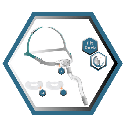 React Health | RIO II™| Masque CPAP Sous-Narinaire| FitPack: harnais,cadre, tube & coussins interchangeables S,M,L