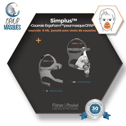 Fisher & Paykel Simplus™ Facial CPAP Mask | FitPack: strap paired with SML cushions & clips