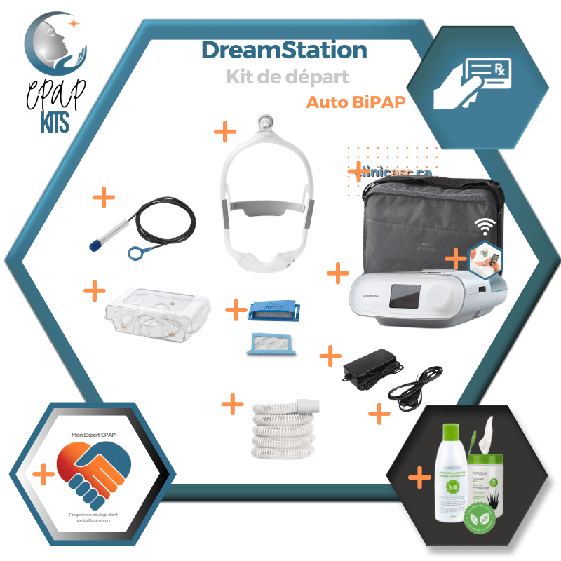 Philips Respironics DreamStation Auto BiPAP | Kit: device, mask and cleaning accessories