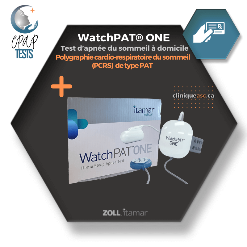 Test d'apnée du sommeil à domicile WatchPAT®️ ONE | Polygraphie cardio-respiratoire du sommeil (PCRS) de type PAT