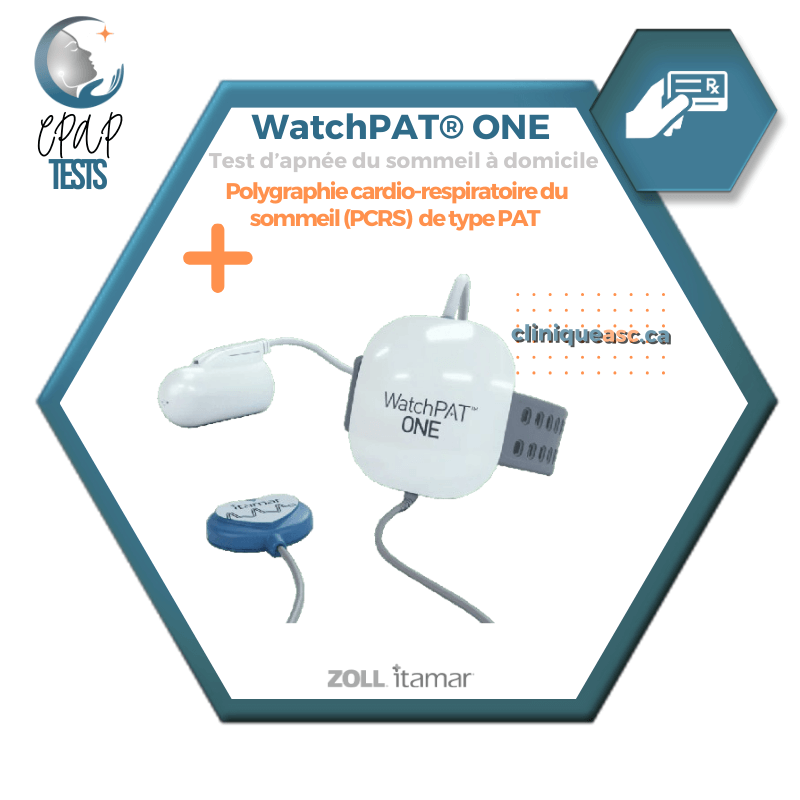 Test d'apnée du sommeil à domicile WatchPAT®️ ONE | Polygraphie cardio-respiratoire du sommeil (PCRS) de type PAT