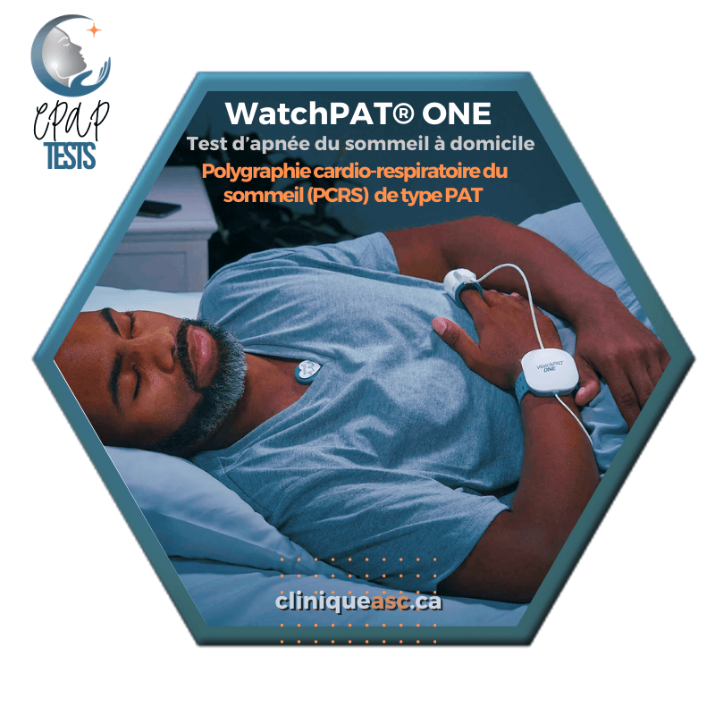 Test d'apnée du sommeil à domicile WatchPAT®️ ONE | Polygraphie cardio-respiratoire du sommeil (PCRS) de type PAT