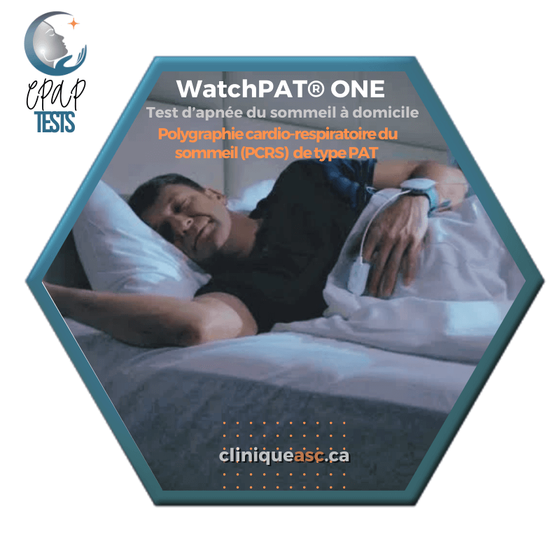 Test d'apnée du sommeil à domicile WatchPAT®️ ONE | Polygraphie cardio-respiratoire du sommeil (PCRS) de type PAT