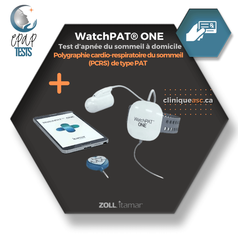 Test d'apnée du sommeil à domicile WatchPAT®️ ONE | Polygraphie cardio-respiratoire du sommeil (PCRS) de type PAT