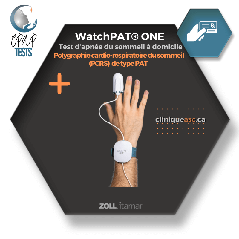 Test d'apnée du sommeil à domicile WatchPAT®️ ONE | Polygraphie cardio-respiratoire du sommeil (PCRS) de type PAT