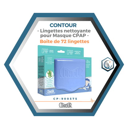 KEGO | Contour | Lingettes nettoyante pour Masque CPAP | Boîte de 72