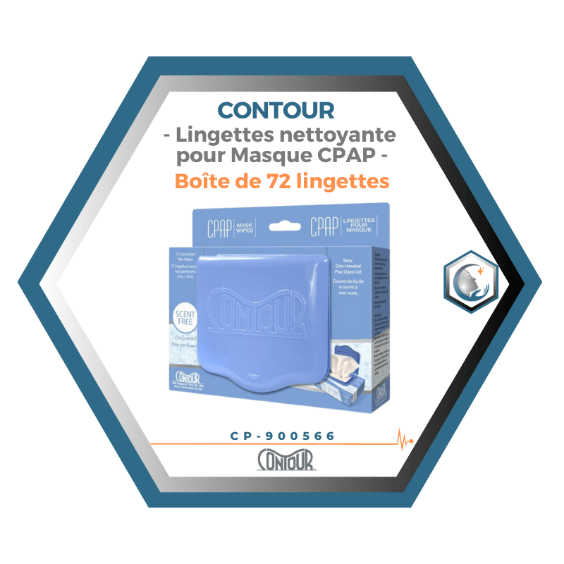 KEGO | Contour | Lingettes nettoyante pour Masque CPAP | Boîte de 72