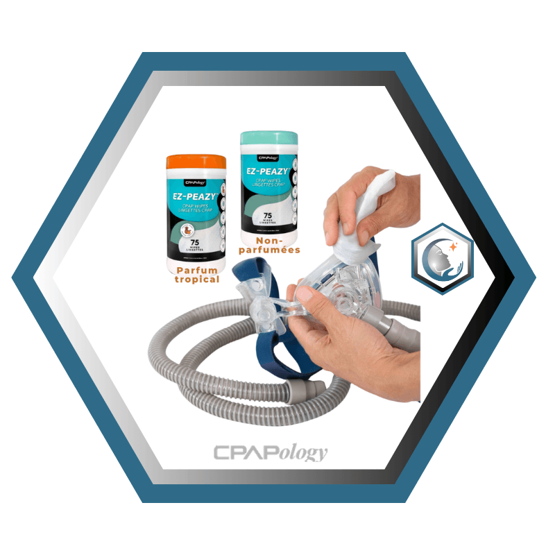 CPAPology | EZ-Peazy | Lingettes nettoyante pour CPAP  | Lot de 5 boîtes de 75 lingettes